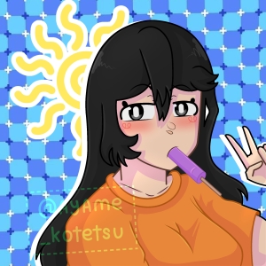 dibujo sobre verano,detalles en colores calios y azul