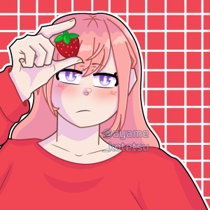 dibujo rosa,rojo con fresa